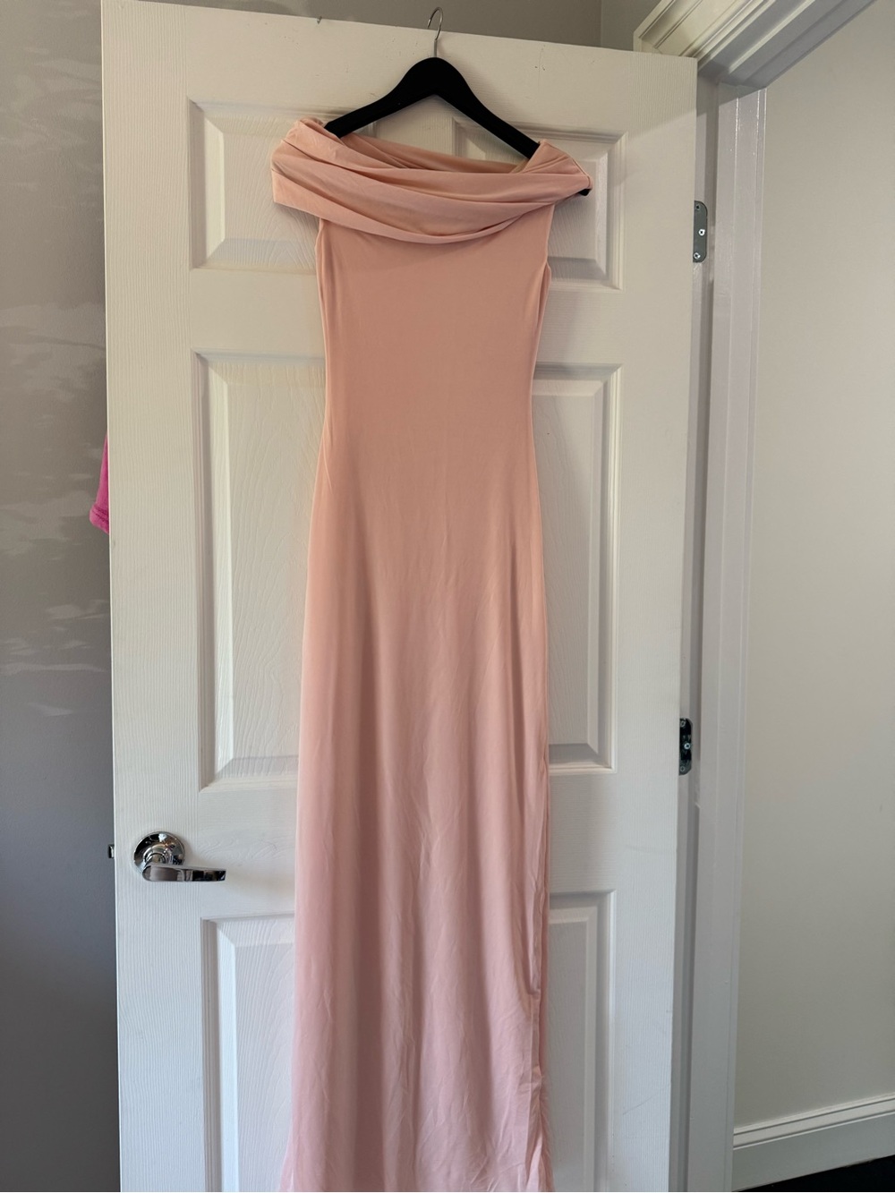 Meshki Blush Off-Shoulder Maxi Dress